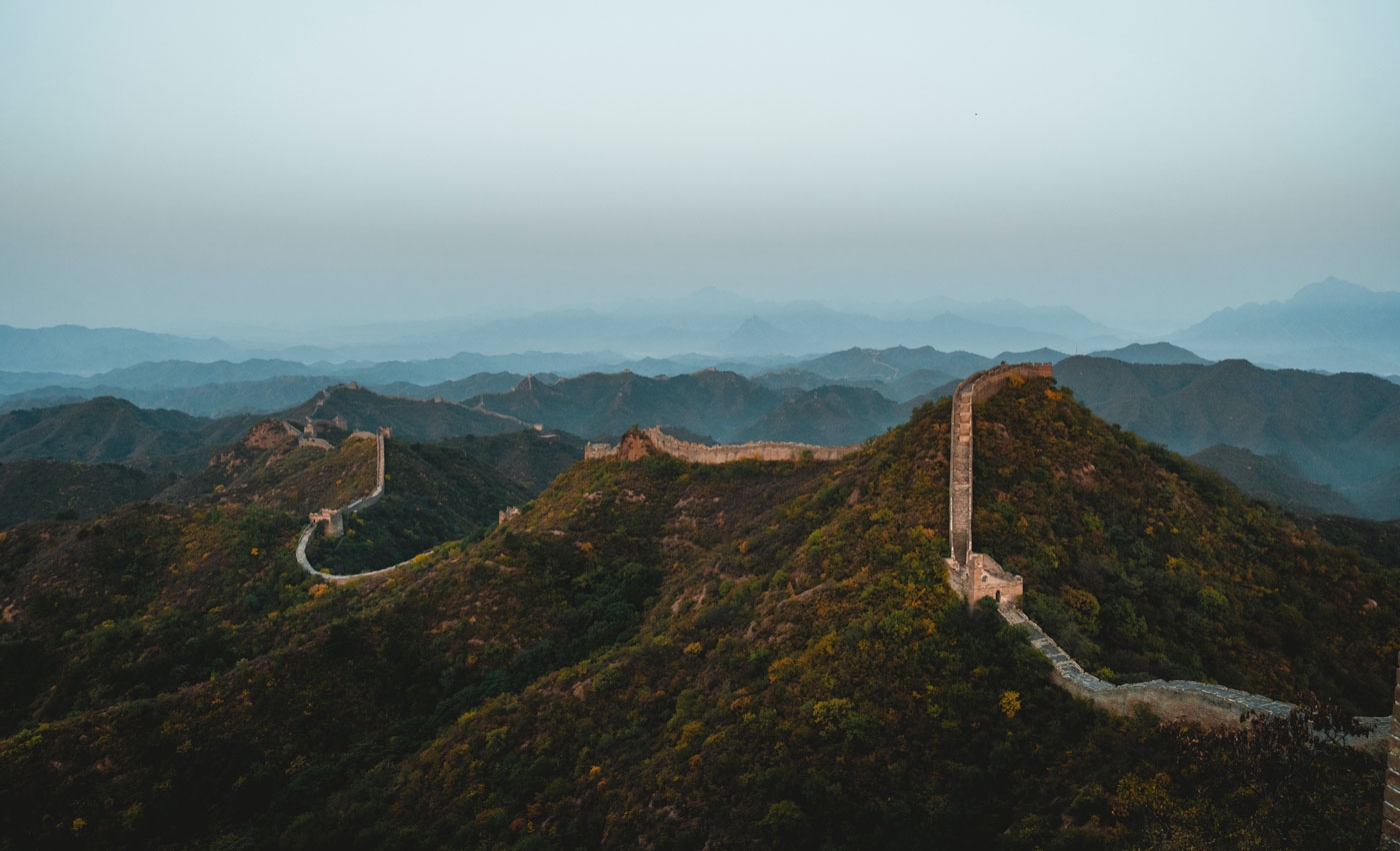 Aufnahme der chinesischen Mauer. 